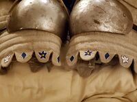 Embroidery on chauses done by Torstein.